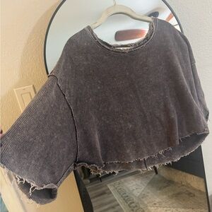 We The Free Charcoal Textured Tee